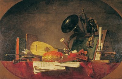 Die Attribute der Musik, 1765 von Jean Baptiste Simeon Chardin